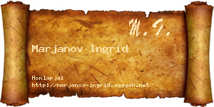 Marjanov Ingrid névjegykártya